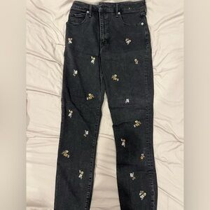 Abercrombie Embroidered Black Women Jeans